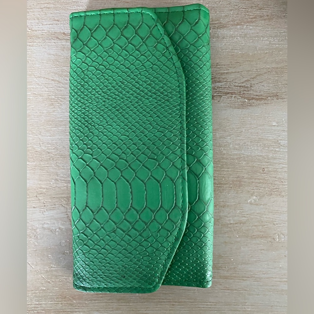Green Snakeskin Clutch